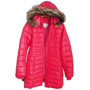 Girl's XL 14/16 Cherokee Long Winter Parka Coat Puffer Peach Orange Gold Zipper